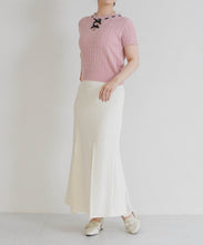 画像をギャラリービューアに読み込む, 【一部店舗限定】フロントリボン半袖ニット/TT658304