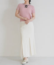 画像をギャラリービューアに読み込む, 【一部店舗限定】フロントリボン半袖ニット/TT658304