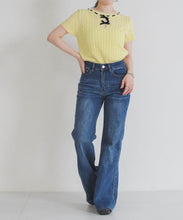 画像をギャラリービューアに読み込む, 【一部店舗限定】フロントリボン半袖ニット/TT658304