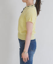 画像をギャラリービューアに読み込む, 【一部店舗限定】フロントリボン半袖ニット/TT658304