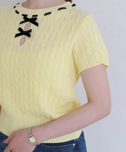 画像をギャラリービューアに読み込む, 【一部店舗限定】フロントリボン半袖ニット/TT658304