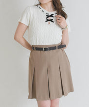 画像をギャラリービューアに読み込む, 【一部店舗限定】フロントリボン半袖ニット/TT658304