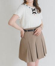 画像をギャラリービューアに読み込む, 【一部店舗限定】フロントリボン半袖ニット/TT658304