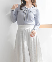 画像をギャラリービューアに読み込む, マルチ配色ボウタイリブニット/MM618305