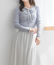 画像をギャラリービューアに読み込む, マルチ配色ボウタイリブニット/MM618305