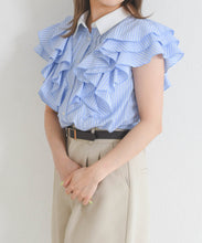 画像をギャラリービューアに読み込む, 【予約販売/4月中旬発売予定】襟付きフリルシャツブラウス/TT628104