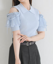 画像をギャラリービューアに読み込む, 【予約販売/4下中旬発売予定】肩開きプリーツギャザーニット/TT628309