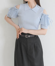 画像をギャラリービューアに読み込む, 【予約販売/4下中旬発売予定】肩開きプリーツギャザーニット/TT628309