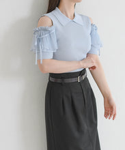 画像をギャラリービューアに読み込む, 【予約販売/4下中旬発売予定】肩開きプリーツギャザーニット/TT628309