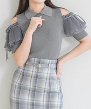 画像をギャラリービューアに読み込む, 【予約販売/4下中旬発売予定】肩開きプリーツギャザーニット/TT628309