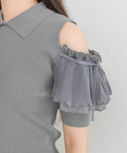 画像をギャラリービューアに読み込む, 【予約販売/4下中旬発売予定】肩開きプリーツギャザーニット/TT628309