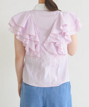 画像をギャラリービューアに読み込む, 【予約販売/4月中旬発売予定】襟付きフリルシャツブラウス/TT628104