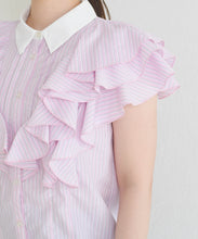 画像をギャラリービューアに読み込む, 【予約販売/4月中旬発売予定】襟付きフリルシャツブラウス/TT628104