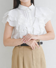画像をギャラリービューアに読み込む, 【予約販売/4月中旬発売予定】襟付きフリルシャツブラウス/TT628104