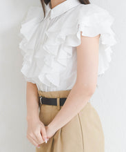 画像をギャラリービューアに読み込む, 【予約販売/4月中旬発売予定】襟付きフリルシャツブラウス/TT628104