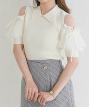 画像をギャラリービューアに読み込む, 【予約販売/4下中旬発売予定】肩開きプリーツギャザーニット/TT628309