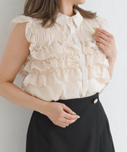 画像をギャラリービューアに読み込む, 【予約販売/4月中旬発売予定】シフォンフリルブラウス/TT628105