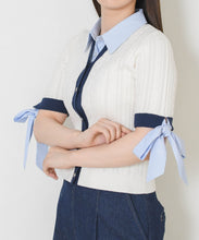 画像をギャラリービューアに読み込む, ケーブル編みレイヤードカーディガン/TT628404