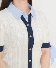 画像をギャラリービューアに読み込む, 【予約販売/4月中旬発売予定】ケーブル編みレイヤードカーディガン/TT628404