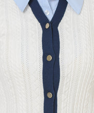 画像をギャラリービューアに読み込む, ケーブル編みレイヤードカーディガン/TT628404