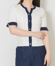 画像をギャラリービューアに読み込む, ケーブル編みレイヤードカーディガン/TT628404