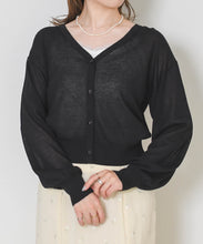 画像をギャラリービューアに読み込む, Vネックシアーカーディガン/TT628403