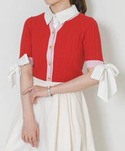 画像をギャラリービューアに読み込む, 【予約販売/4月中旬発売予定】ケーブル編みレイヤードカーディガン/TT628404