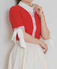 画像をギャラリービューアに読み込む, ケーブル編みレイヤードカーディガン/TT628404