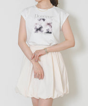 画像をギャラリービューアに読み込む, リボンプリントフレンチスリーブTシャツ/TT628202