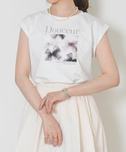 画像をギャラリービューアに読み込む, リボンプリントフレンチスリーブTシャツ/TT628202