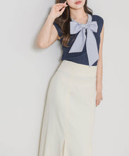 画像をギャラリービューアに読み込む, 【予約販売/4月下旬発売予定】ボウタイフレンチ袖ニット/TT628308