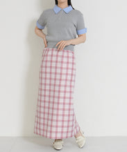 画像をギャラリービューアに読み込む, 配色シャツ襟ポロニット/TT658311