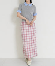 画像をギャラリービューアに読み込む, 配色シャツ襟ポロニット/TT658311