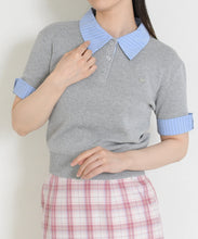 画像をギャラリービューアに読み込む, 配色シャツ襟ポロニット/TT658311