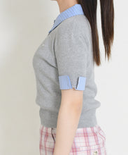 画像をギャラリービューアに読み込む, 配色シャツ襟ポロニット/TT658311