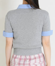 画像をギャラリービューアに読み込む, 配色シャツ襟ポロニット/TT658311