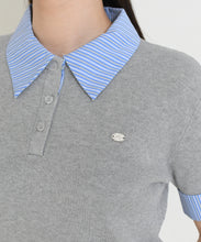 画像をギャラリービューアに読み込む, 配色シャツ襟ポロニット/TT658311