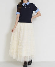 画像をギャラリービューアに読み込む, 配色シャツ襟ポロニット/TT658311