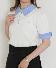 画像をギャラリービューアに読み込む, 配色シャツ襟ポロニット/TT658311