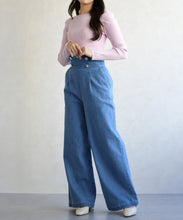 画像をギャラリービューアに読み込む, レースアップデニムワイドパンツ/TT617301