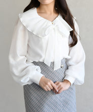 画像をギャラリービューアに読み込む, 襟プリーツシアーブラウス/TT618101