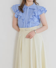 画像をギャラリービューアに読み込む, 【予約販売/5月上旬発売予定】タックリボン綿タッチフリルブラウス/MM628113