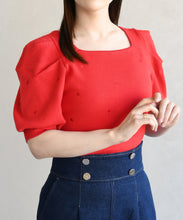 画像をギャラリービューアに読み込む, 5分袖ハート刺繍ニット/TT628305