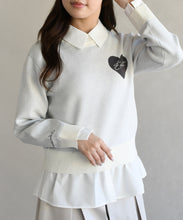 画像をギャラリービューアに読み込む, ハートモチーフ襟付きニット/TT618306
