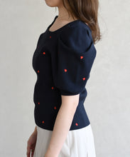 画像をギャラリービューアに読み込む, 5分袖ハート刺繍ニット/TT628305
