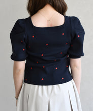 画像をギャラリービューアに読み込む, 5分袖ハート刺繍ニット/TT628305