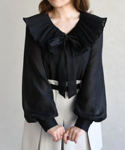 画像をギャラリービューアに読み込む, 襟プリーツシアーブラウス/TT618101