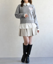 画像をギャラリービューアに読み込む, ハートモチーフ襟付きニット/TT618306