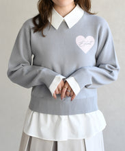 画像をギャラリービューアに読み込む, ハートモチーフ襟付きニット/TT618306