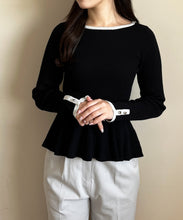 画像をギャラリービューアに読み込む, WEB限定 ペプラムラメ配色ニット/MM558307